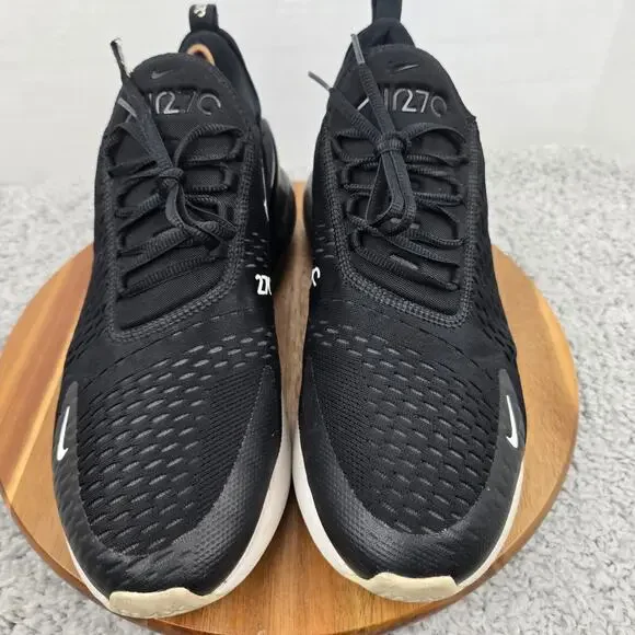 Nike Mens 13 Air Max 270 Black White Low Top Casual Daily Sneaker AH8050-002